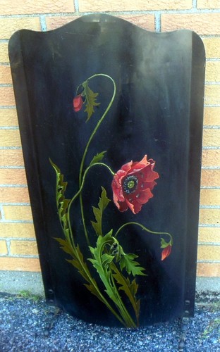 Antique art tole metal fire - art,