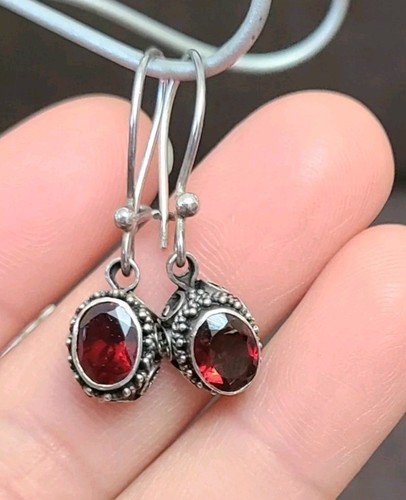Natural garnet drop dangle - natural,
