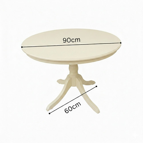 Cream round wooden dining - cream,