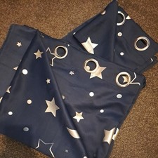 Dreamscene Childrens Space Star Curtains Blue