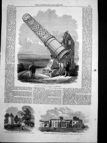 Antique old print equatorial - print,