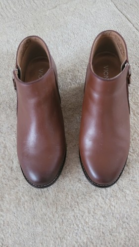 Vionic brown leather ankle - leather,