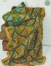 808  CROCHET AFGHAN 62x62" & CUSHION VINTAGE CROCHET PATTERN COPY