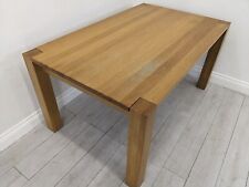 OAK DINING TABLE Seat 6 People Chunky Legs Heavy Duty Wood Grain Thick Top