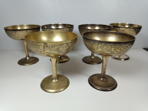Vintage brass epns etched - brass,