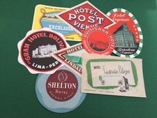 Vintage 8 Hotel Luggage labels