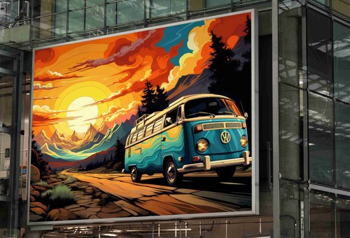 Trippy psychedelic camper - vw,