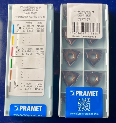 New pramet inserts wnmg - 10,