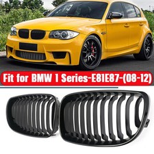 Front Bumper Kidney Grille Grill For BMW E81 E82 E87 E88 LCI 2008-12 Gloss Black