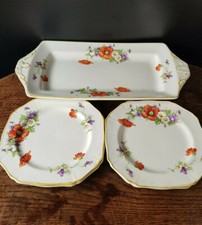 Set of 3 Alfred Meakin Royal Marigold Rosemont Dinner Plates Tray Dishset