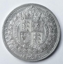 1887 Half Crown Coin Silver
