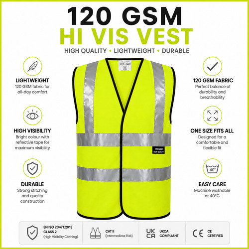 120gsm viz vest - viz, high
