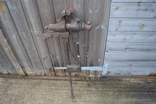 Vintage blacksmith leg vice - vintage,