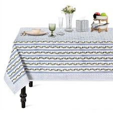 Ridhi Blue Meadow Vine Stripe