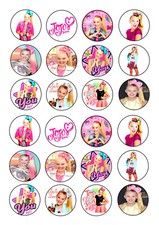 24 JOJO  SIWA  BIRTHDAY  ICE/ICING EDIBLE FAIRY/CUP CAKE/BUNS  TOPPERS