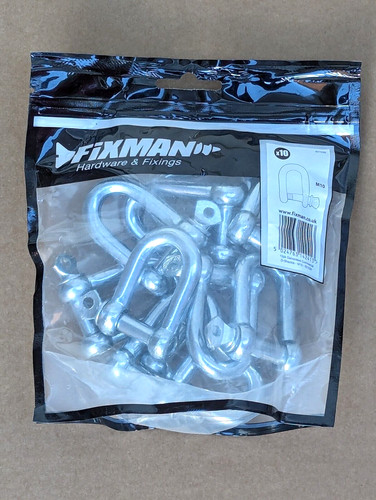 M10 galvanised d shackles - 10,
