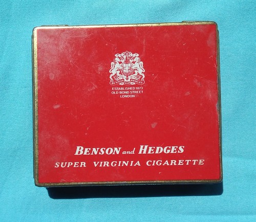 British cigarette tin benson - cigarette,