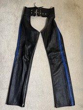 Leather Chaps Blue Strip Size 30