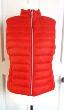 M&S Padded Gilet Poppy Red Sleeveless Jacket Feather + Down Bodywarmer UK 14