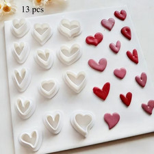 Heart polymer clay earring - heart,