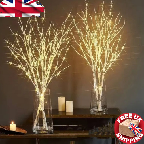 Led white birch - white, lights
