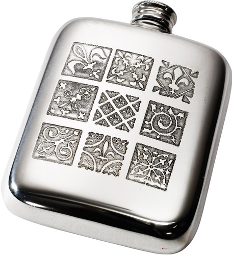 4oz pewter hip flask with - 4oz,
