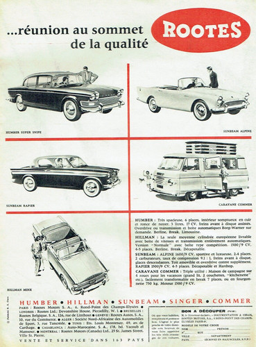 Advertising 1222 1961 - , rootes
