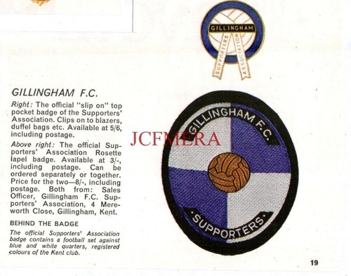 Gillingham c1971 club - f.c.,