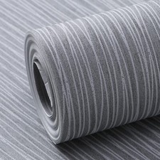 Grey Silver 3D Damask Wallpaper Roll Wave Stripe Embossed Textured Wall Covering