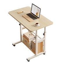 Mobile Over Bed Chair Table Overbed Adjustable Height Laptop Tray Stand PC Desk