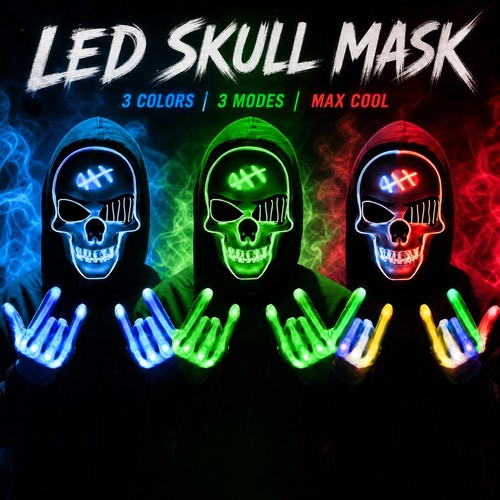 Halloween purge mask light - halloween,