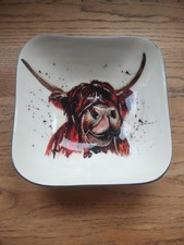Highland Cow Enamel & Aluminium Bowl Dish Tilnar Art Meg Hawkins