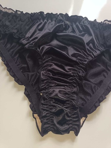 Black satin mesh frilly - 🌹,
