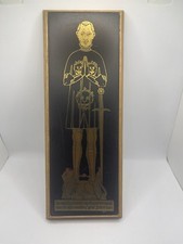 Vtg Monumental Brass Rubbing Plaque John Wantele 1424 A.D.