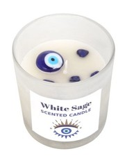 White Sage Scented Candle All Seeing Eye Sodalite Crystal Chip Manifesting Gift