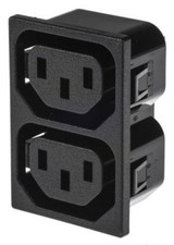 1 x Bulgin 2 X C13 Snap-In IEC