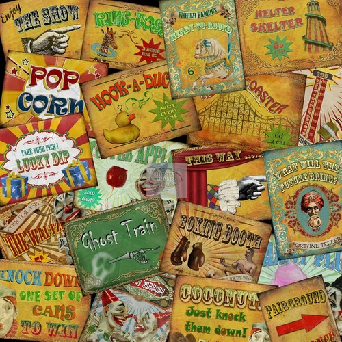 Vintage fairground stalls - stalls, &