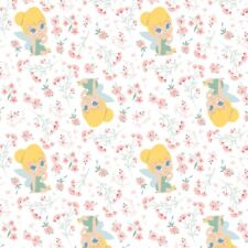 Disney Fabric - Peter Pan and Tinkerbell - Neverland Gardens - Multiple Sizes
