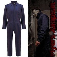 Halloween Men Fancy Dress Michael Myers Navy Jumpsuit Boiler Suit Costume