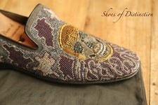 Donald J Pliner Black Beaded Skull Loafers Shoes UK 8.5 M US 9.5 EU 42.5