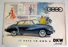 AUTO UNION DKW RANGE Car Sales Brochure c1956 #WB 1875 (1200 J 116 A 1)