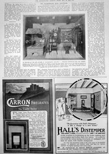 Old Print Tyrolese Cottage Sign Cow Catcher Canadian Pacific Railway 1912 20th