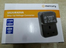 auto transformer 110v to 220v USA to UK stepup for small appliances 40W max. us