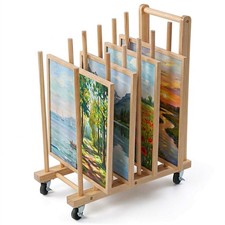Wooden art storage rack with - wooden,