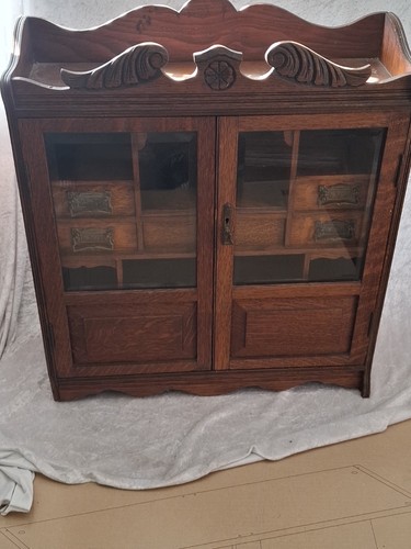 Edwardian carved oak smokers - carved,