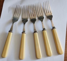 Vintage Faux  Handled Forks x5