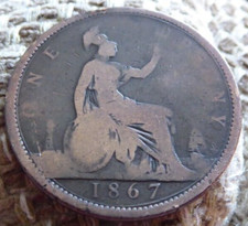 1867 VICTORIAN ONE PENNY COIN