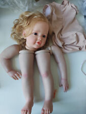 28inch Already Painted Reborn Baby Doll Kits Vivid Rooted Blonde Hair Girl Toys
