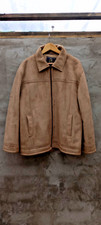 PG Field Men's Brown Coat Jacket Fleece Lined Size L Large Pockets Zipper