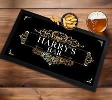 Personalised Bar Mat - Black